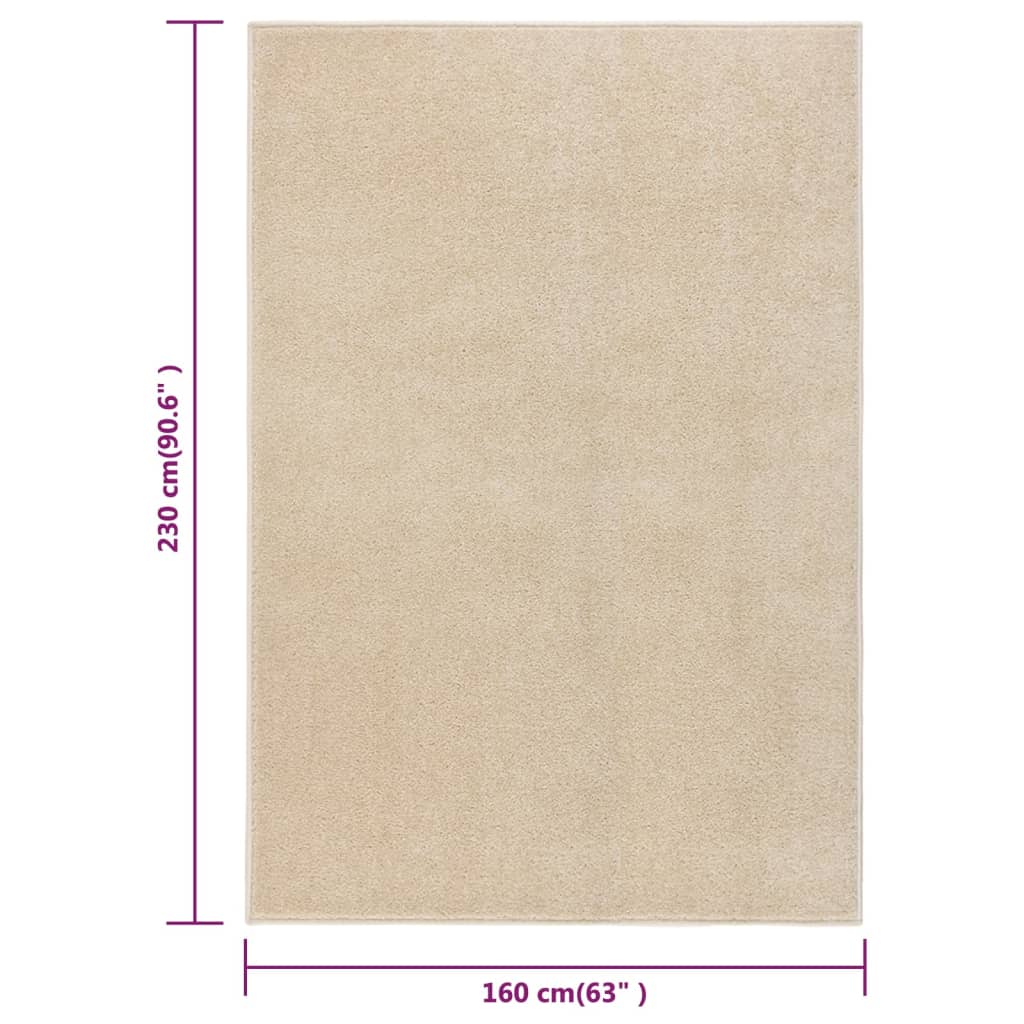 Vloerkleed kortpolig 160x230 cm beige