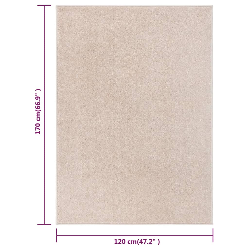 Vloerkleed kortpolig 120x170 cm donkerbeige