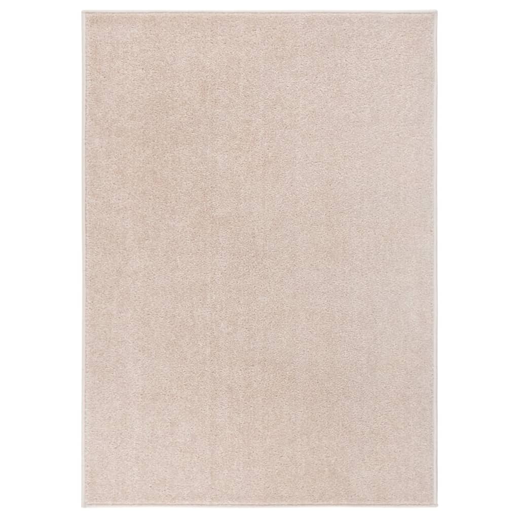 Vloerkleed kortpolig 140x200 cm donkerbeige