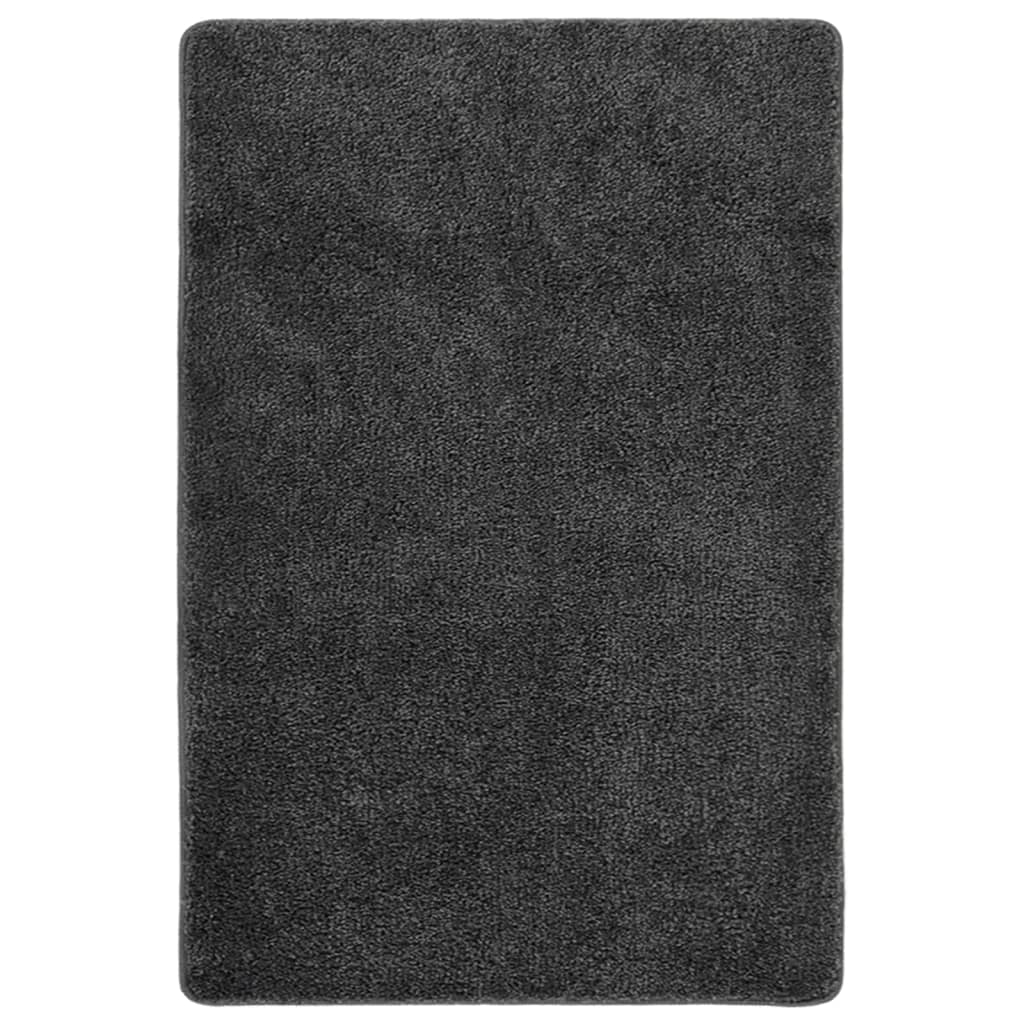 Vloerkleed shaggy anti-slip 140x200 cm donkergrijs