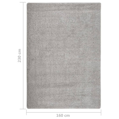 Vloerkleed shaggy anti-slip 160x230 cm lichtgrijs