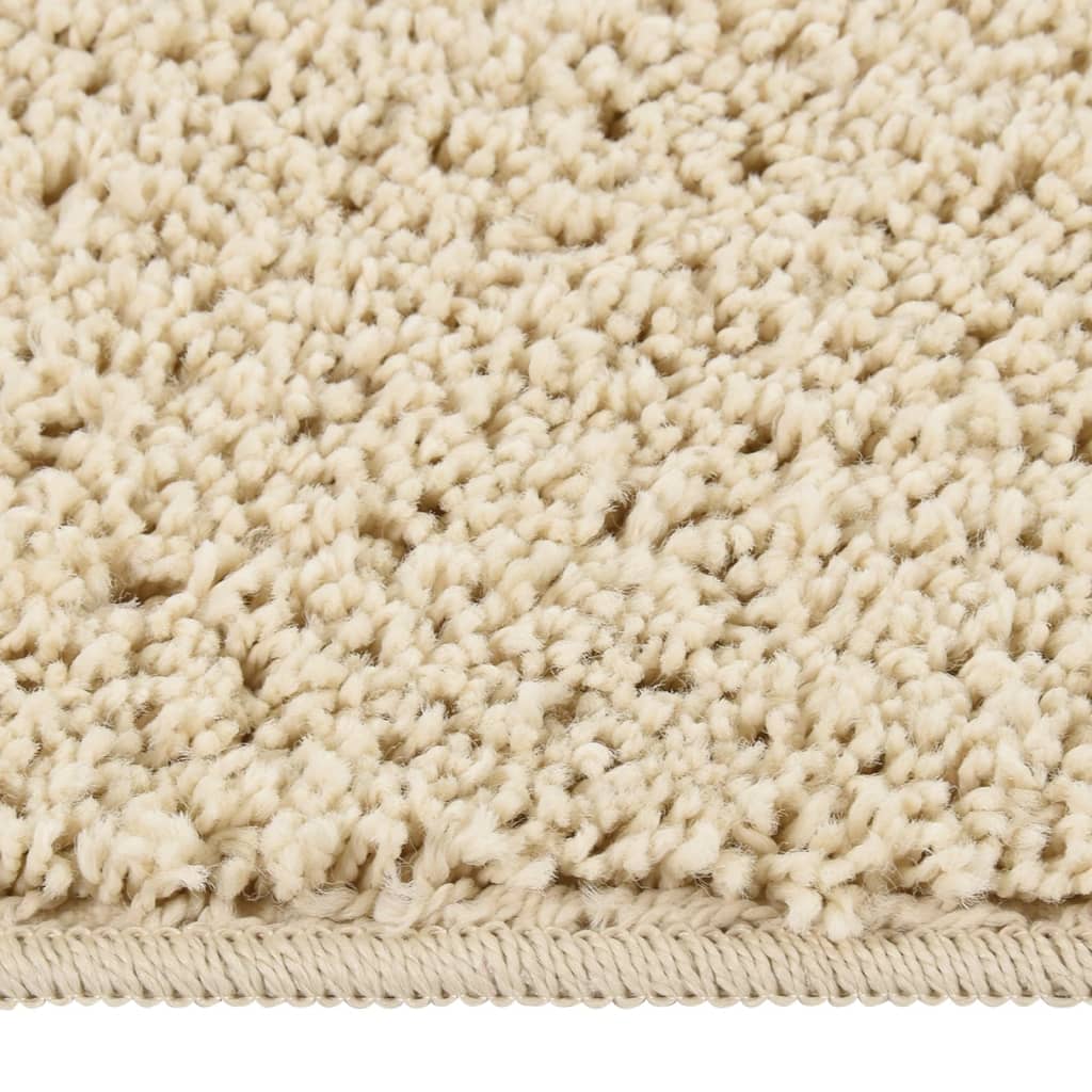 Vloerkleed shaggy anti-slip 120x170 cm crèmekleurig