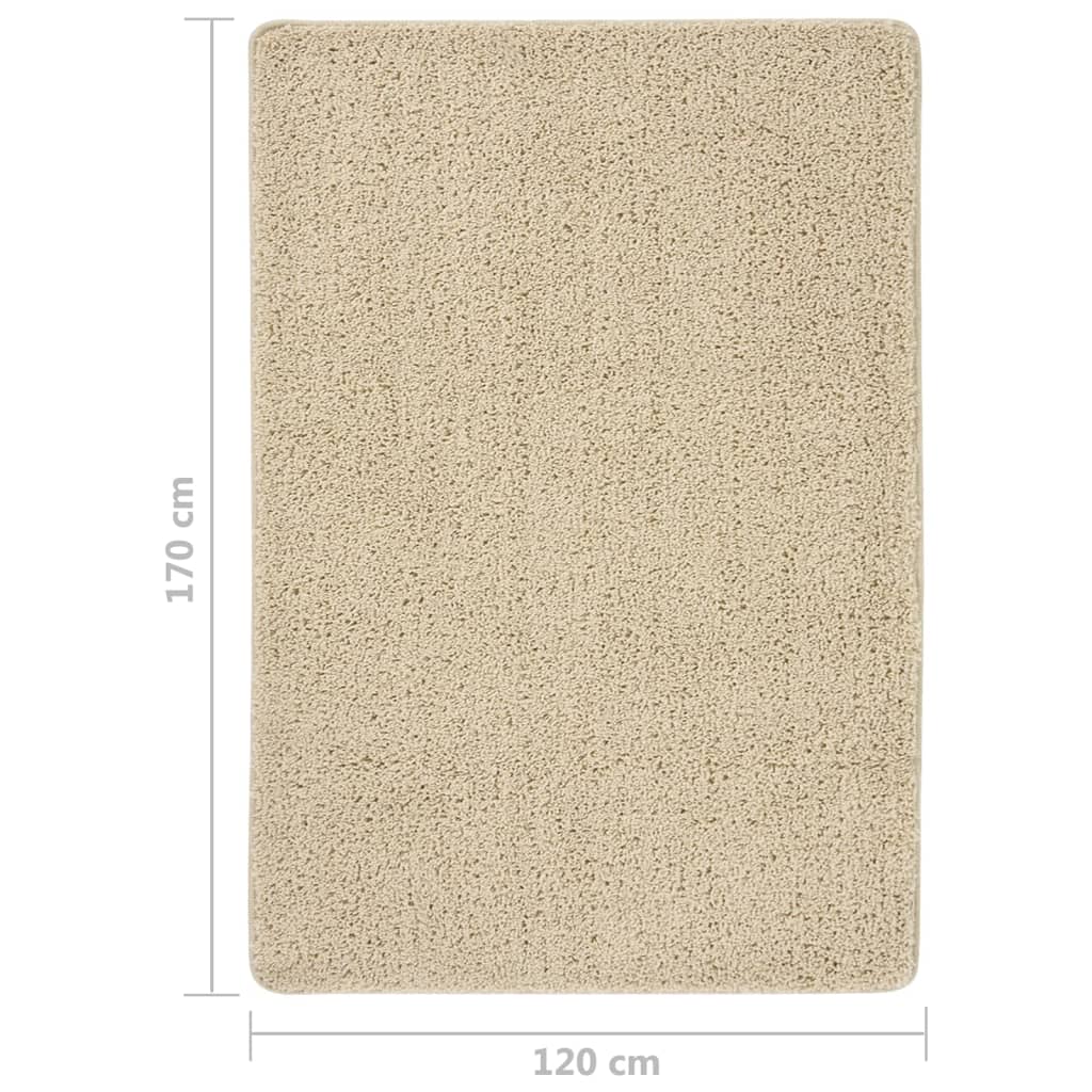 Vloerkleed shaggy anti-slip 120x170 cm crèmekleurig