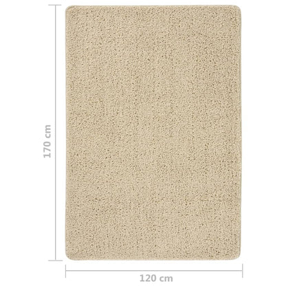 Vloerkleed shaggy anti-slip 120x170 cm crèmekleurig