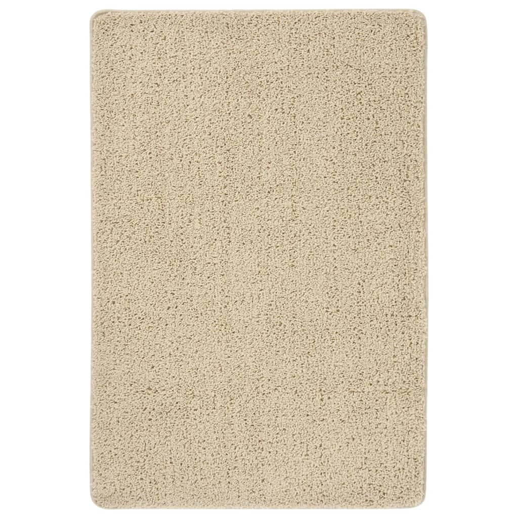 Vloerkleed shaggy anti-slip 140x200 cm crèmekleurig