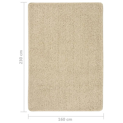 Vloerkleed shaggy anti-slip 160x230 cm crèmekleurig