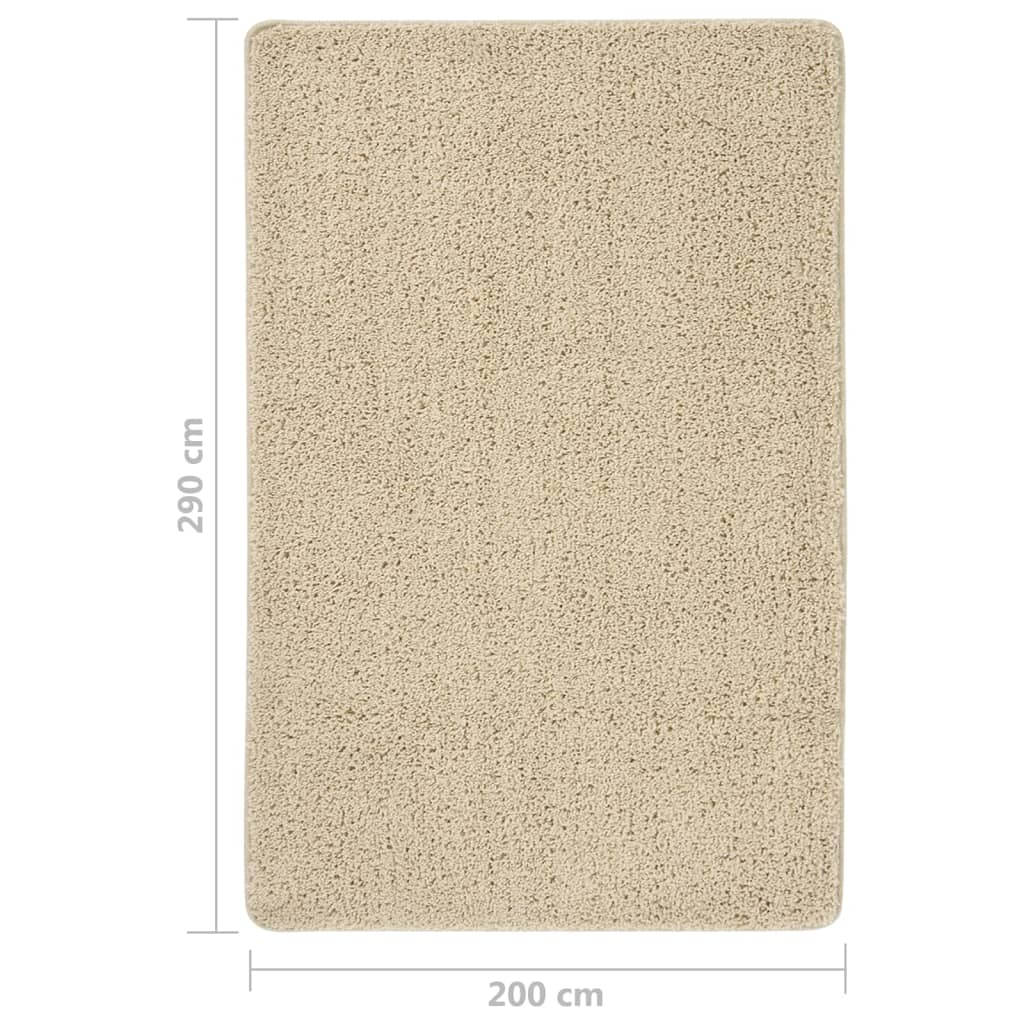 Vloerkleed shaggy anti-slip 200x290 cm crèmekleurig