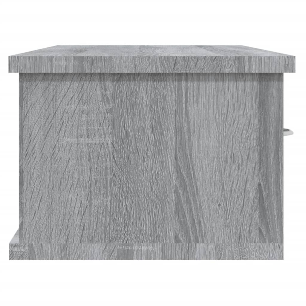 Wandkast 88x26x18,5 cm bewerkt hout grijs sonoma eikenkleurig