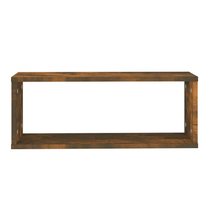 Wandschappen kubus 4 st 60x15x23 cm bewerkt hout gerookt eiken