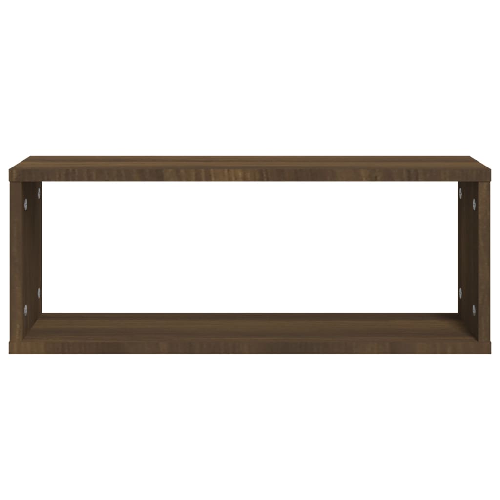 Wandschappen kubus 4 st 60x15x23 cm bewerkt hout bruin eiken