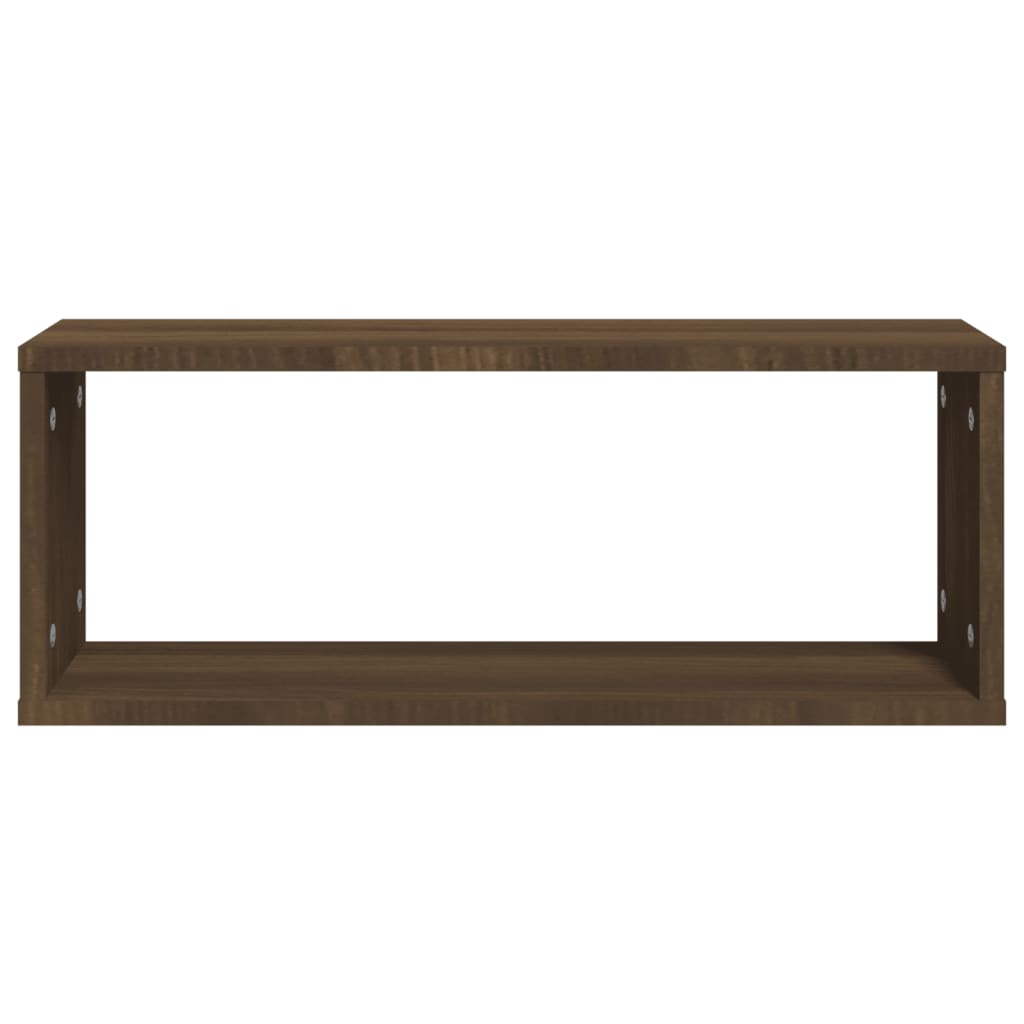 Wandschappen kubus 6 st 60x15x23 cm bewerkt hout bruin eiken