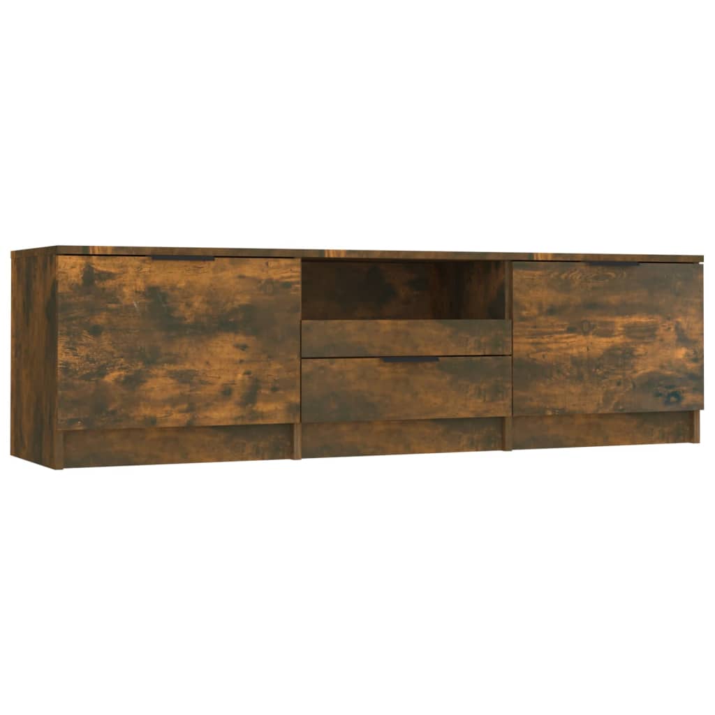 Tv-meubel 140x35x40 cm bewerkt hout gerookt eikenkleurig