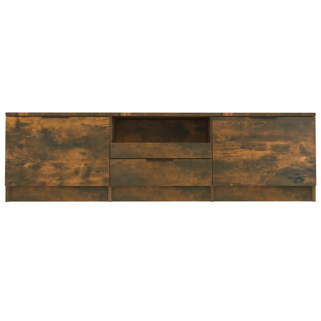 Tv-meubel 140x35x40 cm bewerkt hout gerookt eikenkleurig