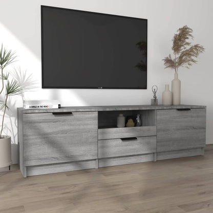 Tv-meubel 140x35x40 cm bewerkt hout grijs sonoma eikenkleurig