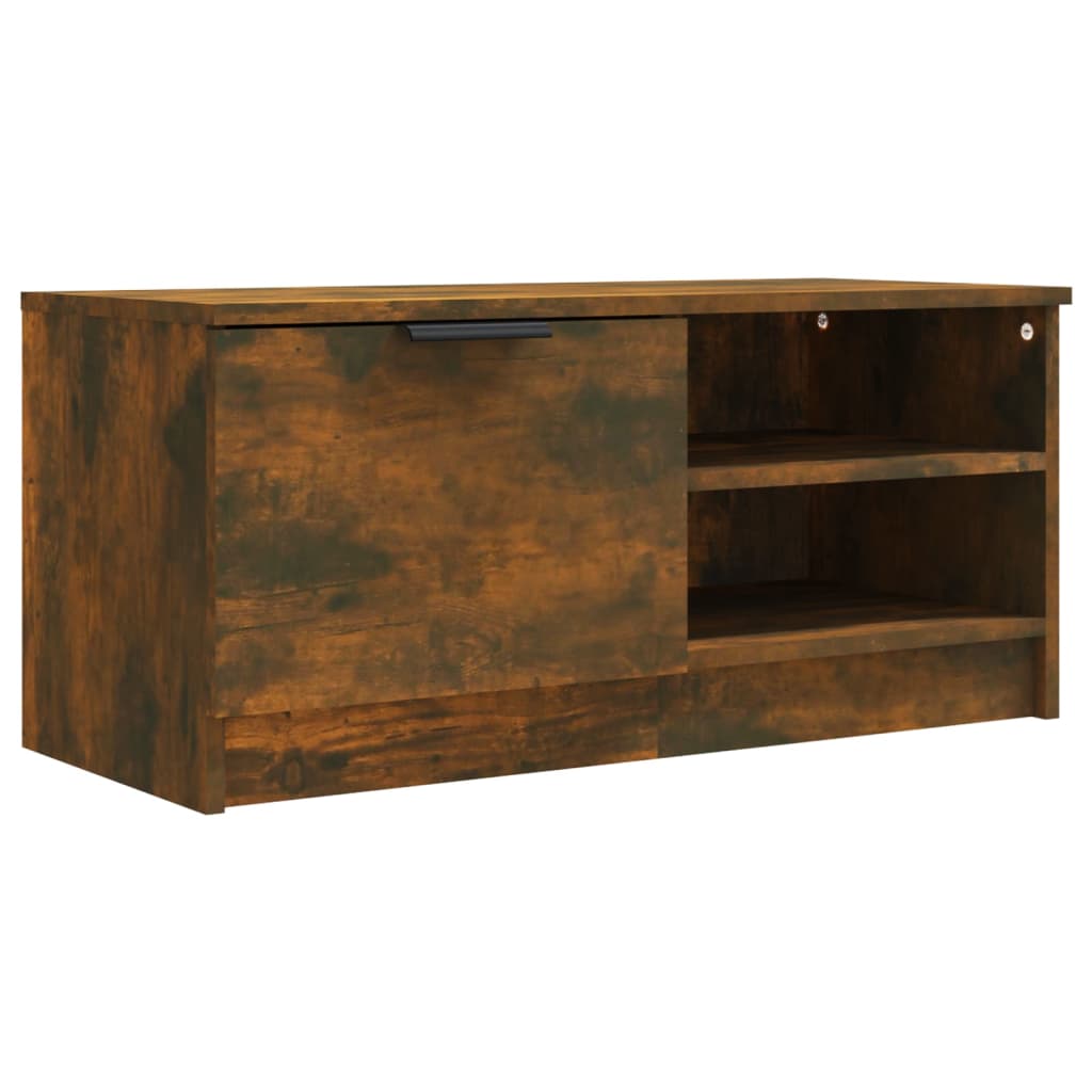 Tv-meubel 80x35x36,5 cm bewerkt hout gerookt eikenkleurig