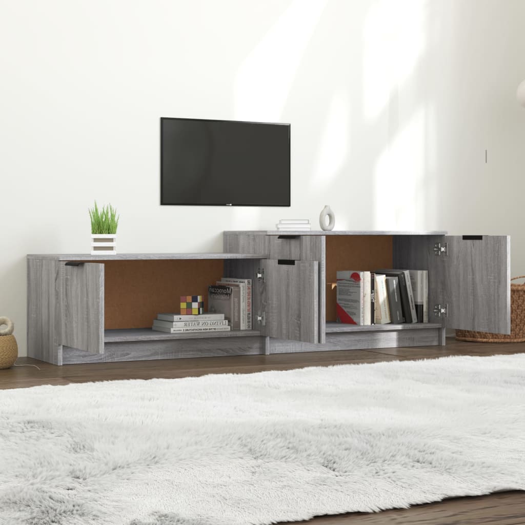 Tv-meubel 158,5x36x45 cm bewerkt hout grijs sonoma eikenkleurig