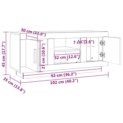 Tv-meubel 102x35x45 cm bewerkt hout grijs sonoma eikenkleurig