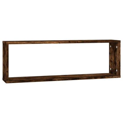 Wandschappen kubus 4 st 80x15x26,5 cm hout gerookt eikenkleurig