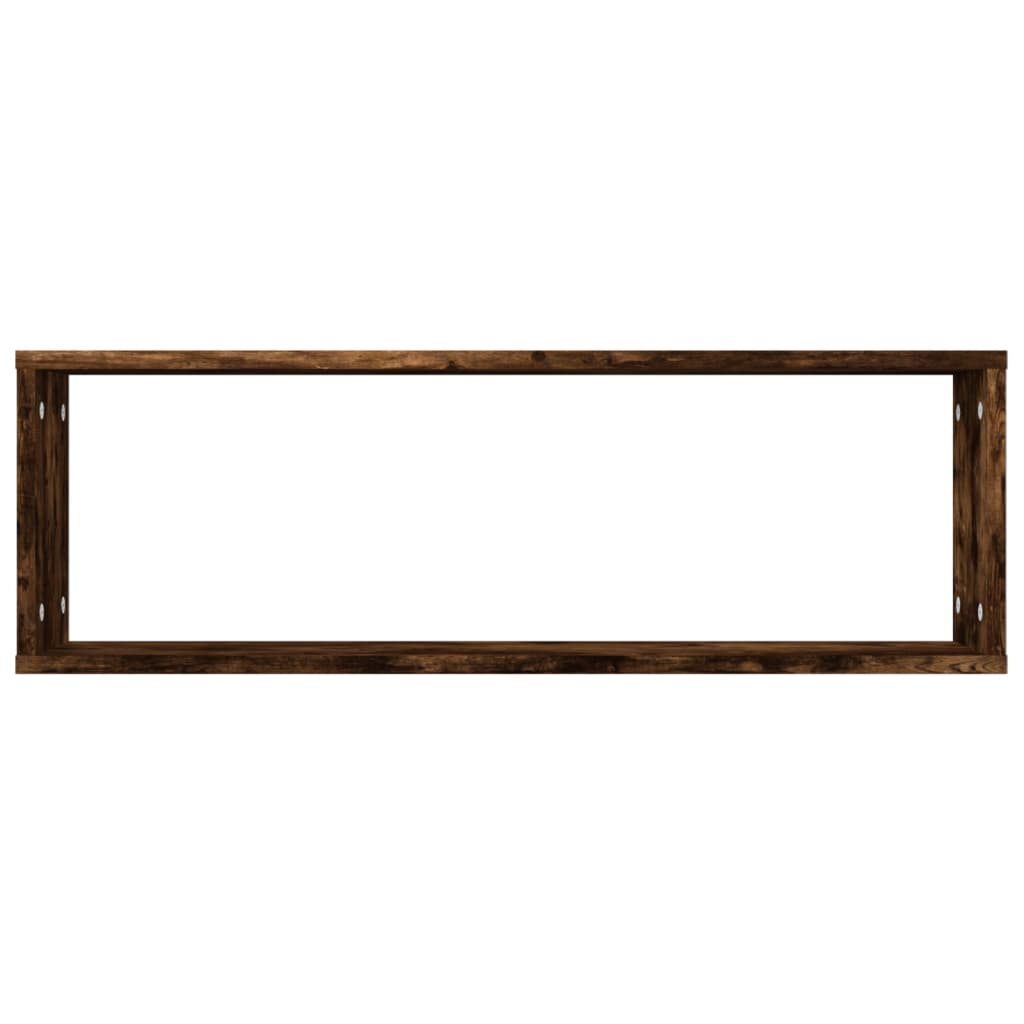 Wandschappen kubus 4 st 80x15x26,5 cm hout gerookt eikenkleurig