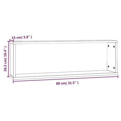 Wandschappen kubus 4 st 80x15x26,5 cm hout gerookt eikenkleurig