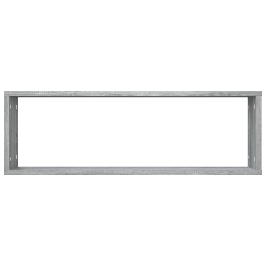 Wandschappen kubus 4 st 80x15x26,5 cm bewerkt hout grijs sonoma