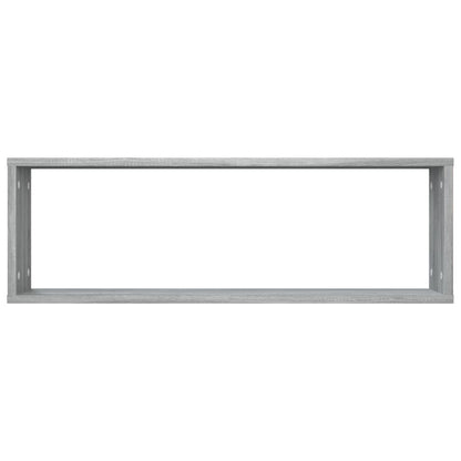 Wandschappen kubus 4 st 80x15x26,5 cm bewerkt hout grijs sonoma