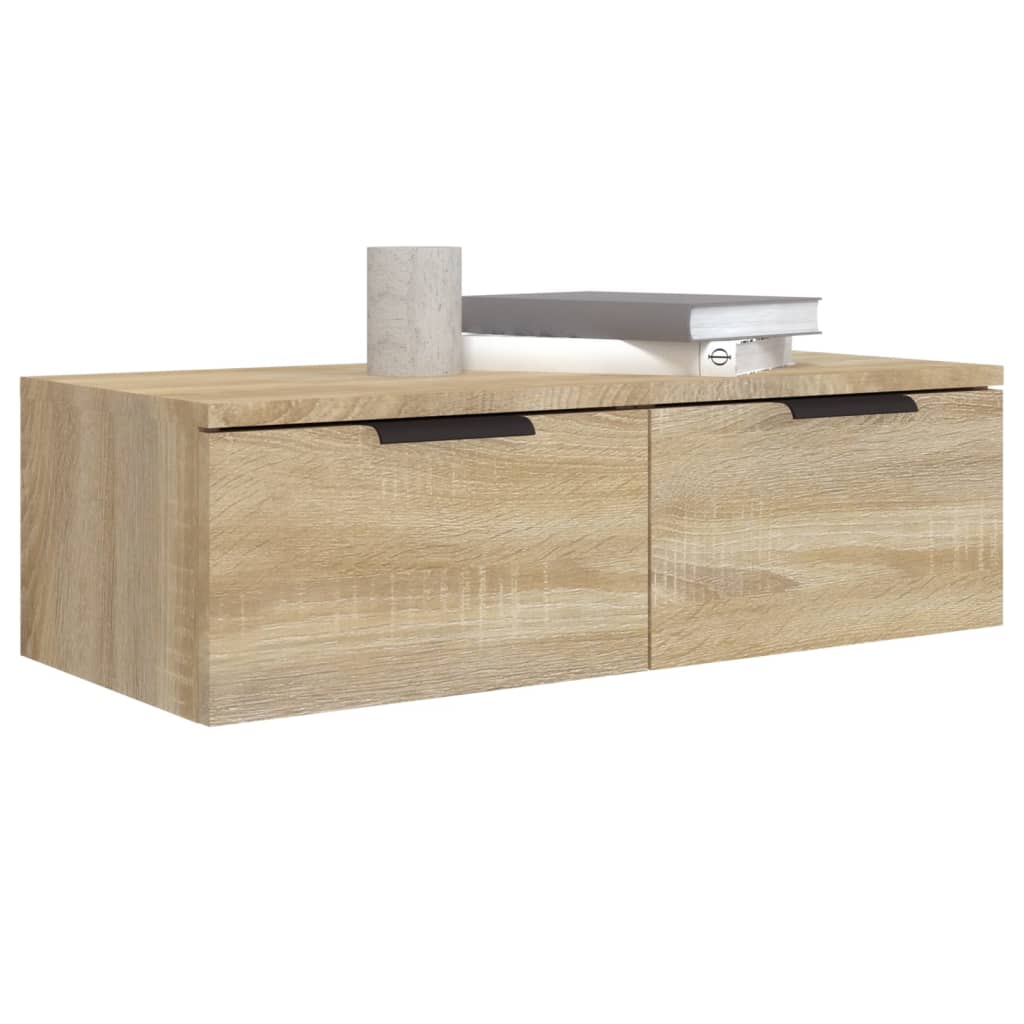 Wandkast 68x30x20 cm bewerkt hout sonoma eikenkleurig