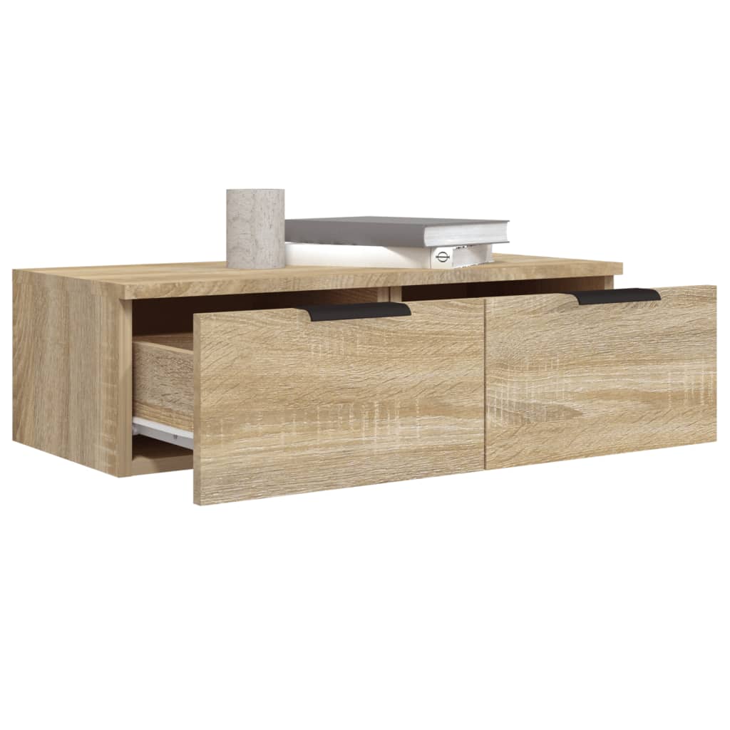 Wandkast 68x30x20 cm bewerkt hout sonoma eikenkleurig