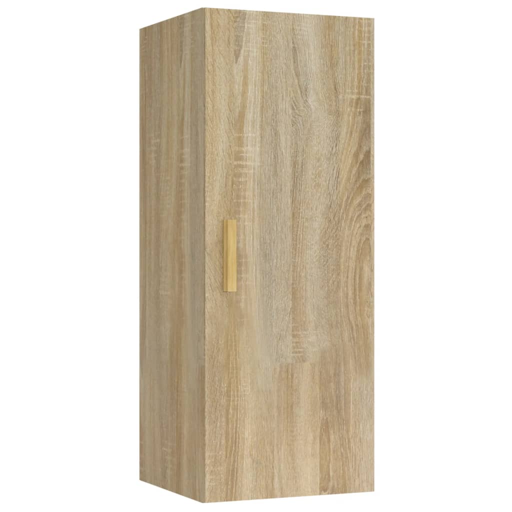 Wandkast 34,5x34x90 cm bewerkt hout sonoma eikenkleurig