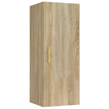 Wandkast 34,5x34x90 cm bewerkt hout sonoma eikenkleurig