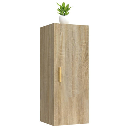 Wandkast 34,5x34x90 cm bewerkt hout sonoma eikenkleurig