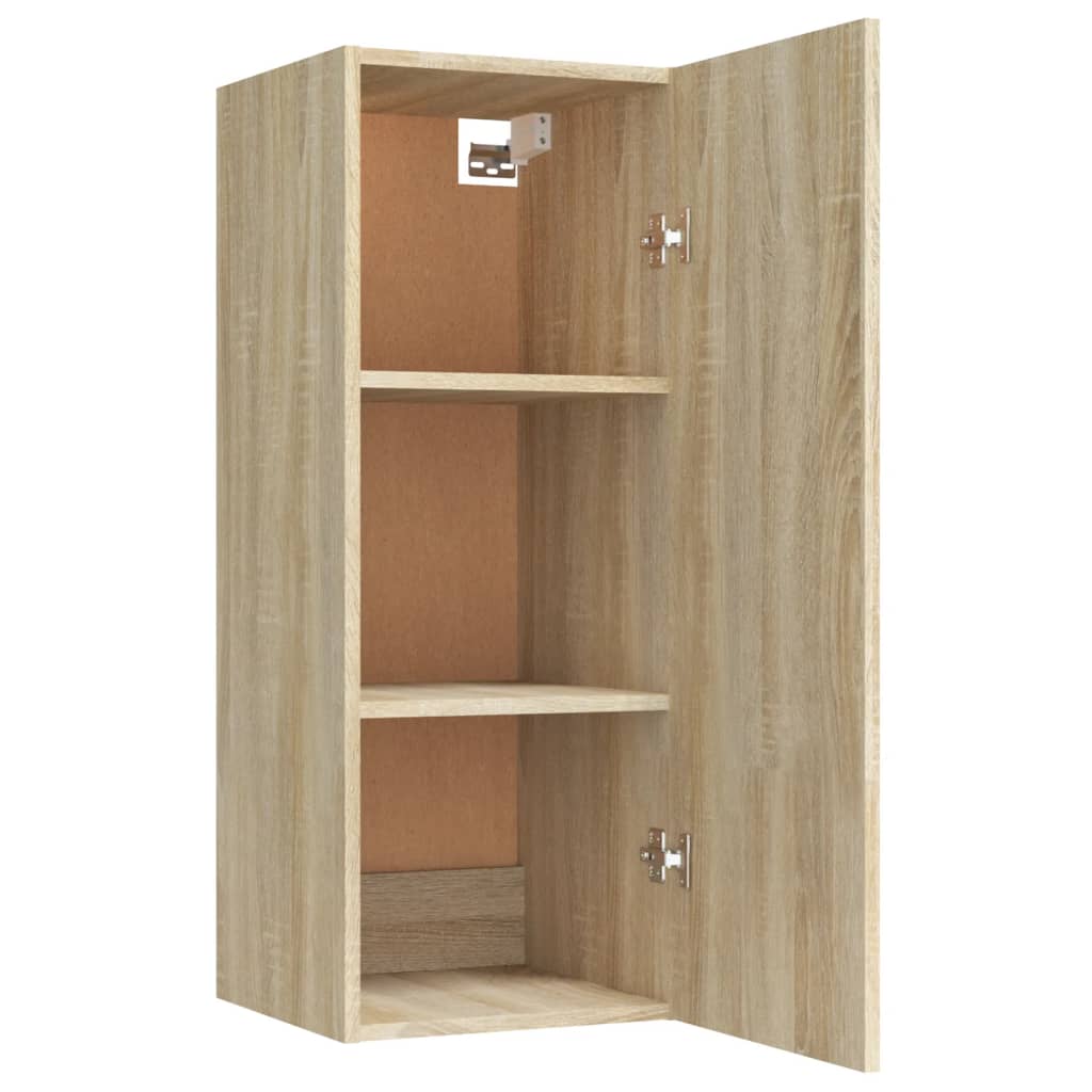 Wandkast 34,5x34x90 cm bewerkt hout sonoma eikenkleurig