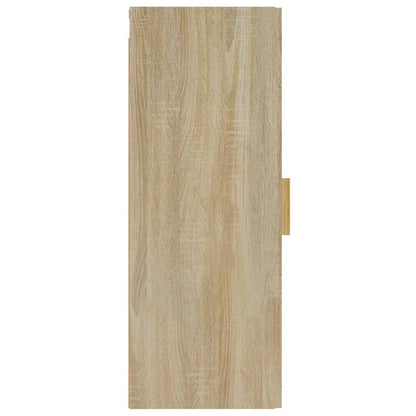 Wandkast 34,5x34x90 cm bewerkt hout sonoma eikenkleurig