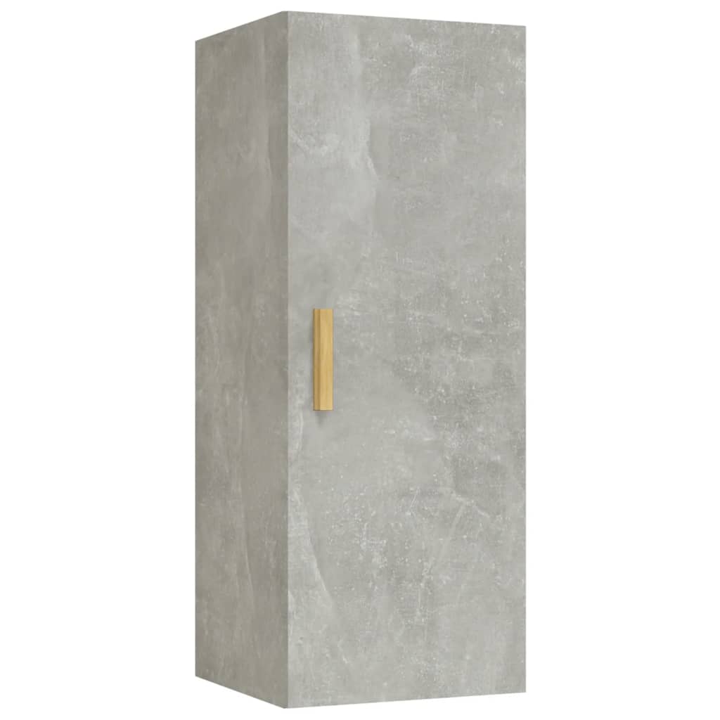 Wandkast 34,5x34x90 cm bewerkt hout betongrijs