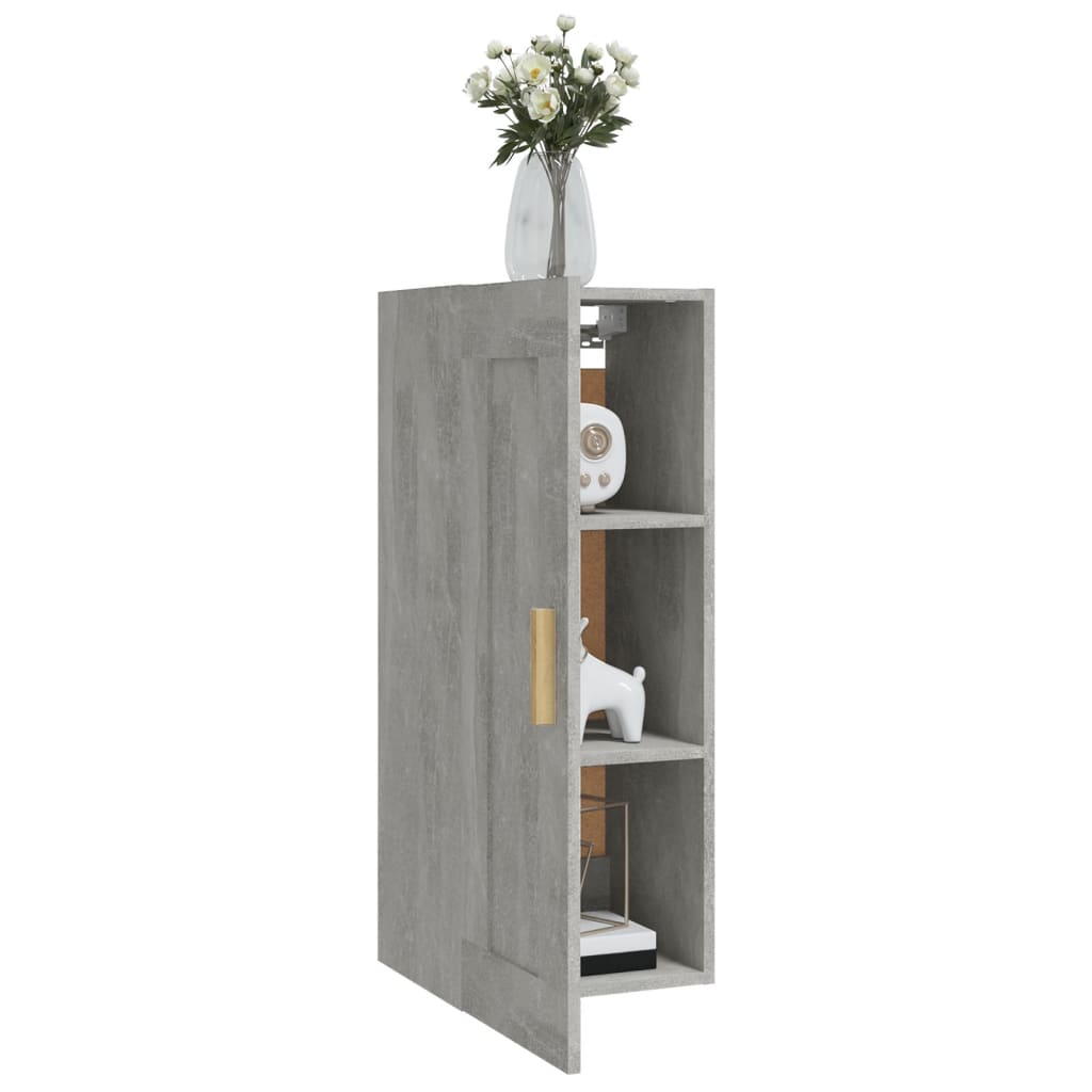 Wandkast 35x34x90 cm bewerkt hout betongrijs