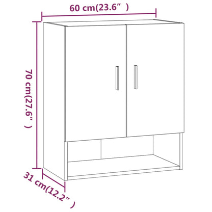 Wandkast 60x31x70 cm bewerkt hout zwart