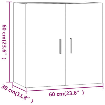 Wandkast 60x30x60 cm bewerkt hout zwart