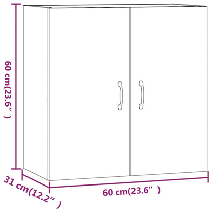 Wandkast 60x31x60 cm bewerkt hout wit