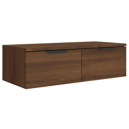 Wandkast 68x30x20 cm bewerkt hout bruin eikenkleur