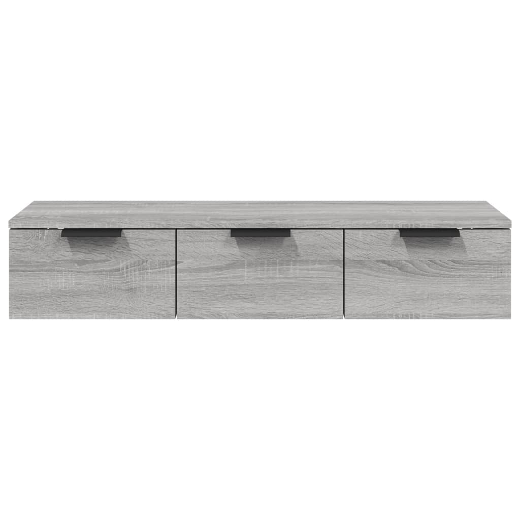 Wandkast 102x30x20 cm bewerkt hout grijs sonoma eikenkleurig