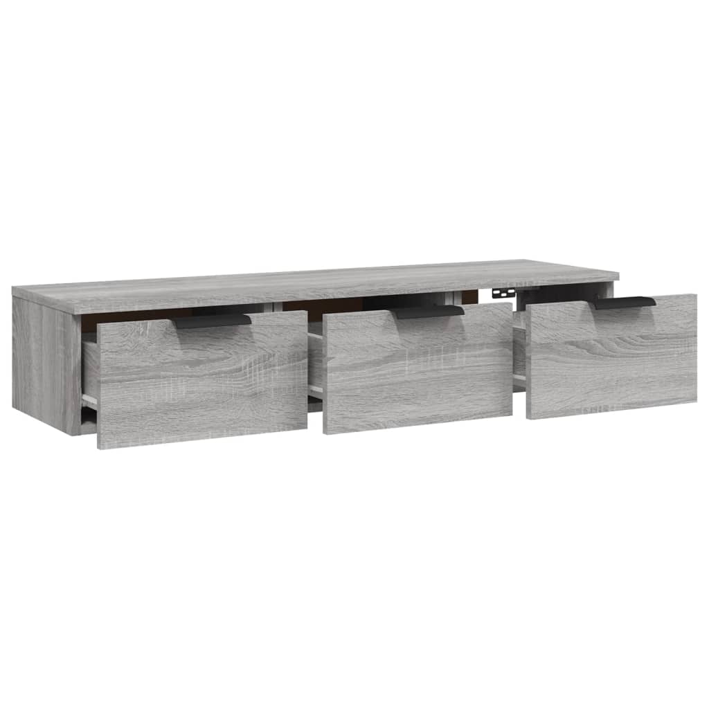 Wandkast 102x30x20 cm bewerkt hout grijs sonoma eikenkleurig