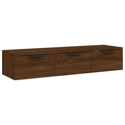 Wandkast 102x30x20 cm bewerkt hout bruin eikenkleur