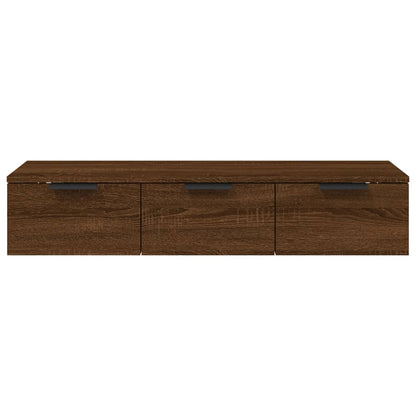 Wandkast 102x30x20 cm bewerkt hout bruin eikenkleur