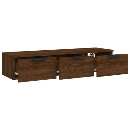 Wandkast 102x30x20 cm bewerkt hout bruin eikenkleur