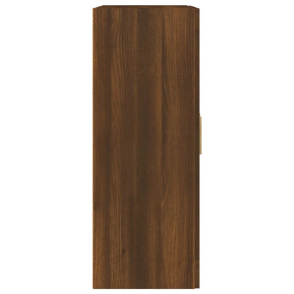 Wandkast 69,5x32,5x90 cm bewerkt hout bruin eikenkleur