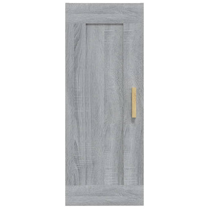 Wandkast 35x34x90 cm bewerkt hout grijs sonoma eikenkleurig