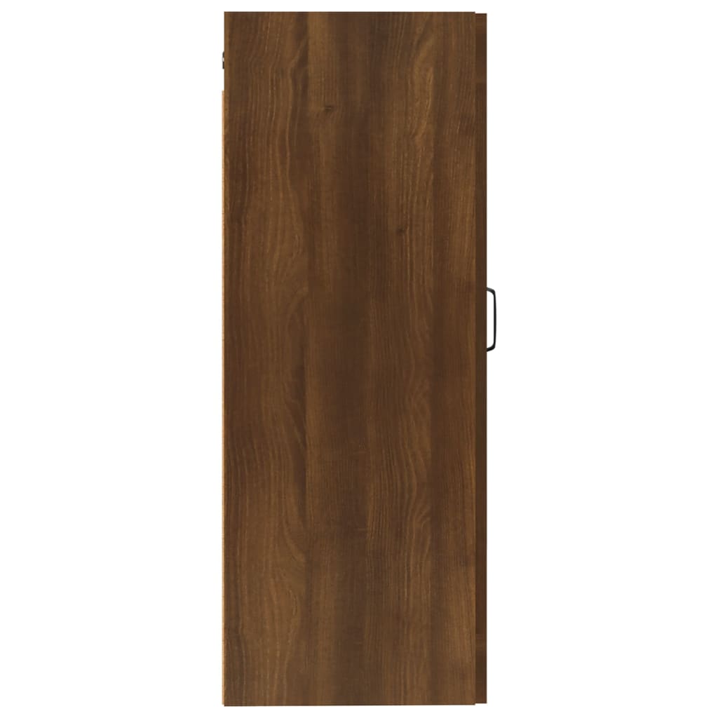 Wandkast 35x34x90 cm bewerkt hout bruin eikenkleur