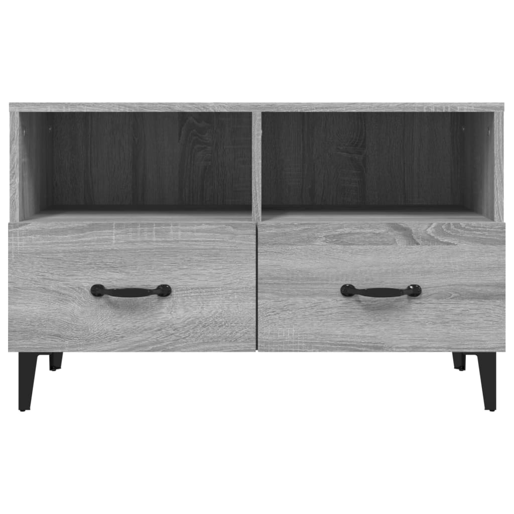 Tv-meubel 80x36x50 cm bewerkt hout grijs sonoma eikenkleurig