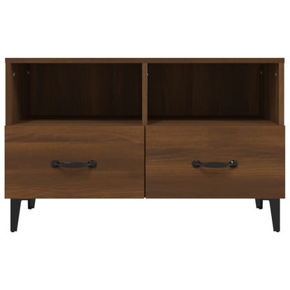 Tv-meubel 80x36x50 cm bewerkt hout bruin eikenkleur