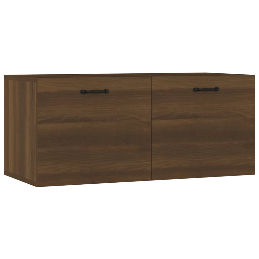 Wandkast 80x35x36,5 cm bewerkt hout bruin eikenkleur